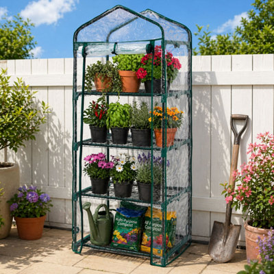 Neo 4 Tier Mini Greenhouse Indoor Outdoor Cover Grow House Steel Frame from B&Q