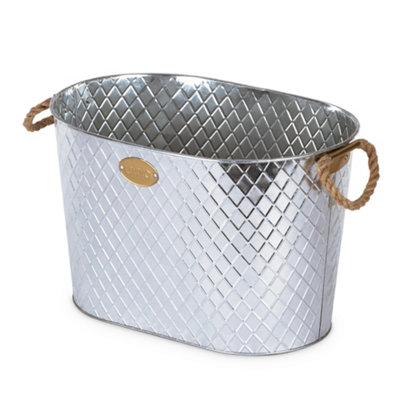 LIVIVO Galvanised Steel 24L Drinks Ice Cool Bucket Pail One Size, - Image 7