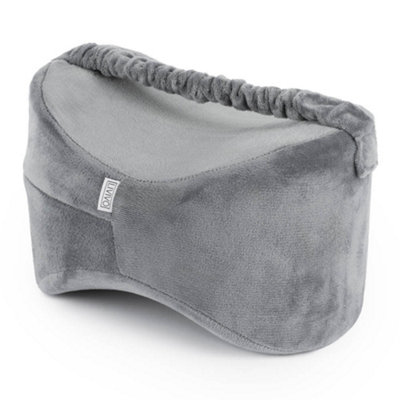 Livivo Leg Pillow Grey Memory Foam Knee Pillow For Side Sleepers Pain Relief With Washable Cover Strap from B&Q