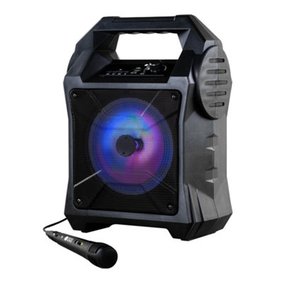 Wicked Gizmos Portable Karaoke Boombox Machine W/ Amplifying Speaker Led Disco Lights Bluetooth Aux Usb Sd And Included Microphone from B&Q