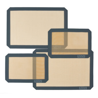 Livivo Light Beige Silicone Baking Mats Set Of 4 Non Stick Reusable Oven Liners Heat Resistant Sheets For Baking Cooking In - Image 5