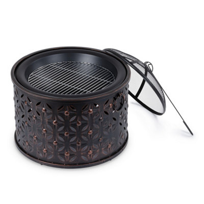 Livivo Rombo 2-In-1 Fire Pit, Outdoor Bbq & Firepit Combo