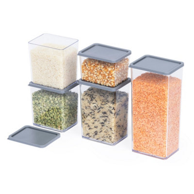 Livivo Food Storage Containers Set Of 5 - Grey
