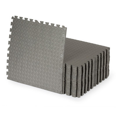 Structure Fitness Interlocking Gym Floor MatsHome Eva Foam Flooring TilesSet Of 4Grey from B&Q