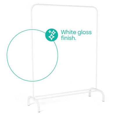 Livivo Clothes Storage Rail White With Bottom Shelf from B&Q
