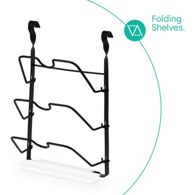 Livivo Black Saucepan Lid Holder Organiser Rack For Pot And Pan Lids - Takes Most Sizes Of Lids From Pans, Casseroles & Pots