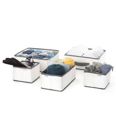 Livivo Wardrobe Fabric Boxes Set Of 5 from B&Q