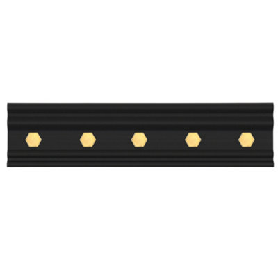 Livivo 5 Hook Wall Mounted RackBlack & Gold from B&Q