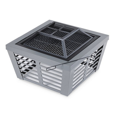 Livivo Grey Veneziano Steel Fire Pit & Grill