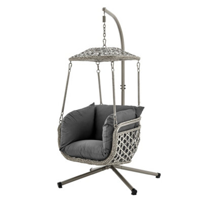 B&Q -  Kira Rattan Canopy Swing Chair