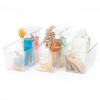 Livivo Medium Clear Storage Bins For Fridge Pantry from B&Q