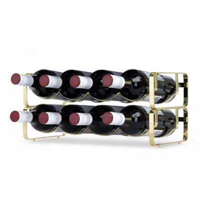 Livivo Gold Chrome Stackable Wine Bottle Rack from B&Q