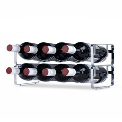 Livivo Silver Chrome Wine Rack For Countertop Bottle Storage from B&Q