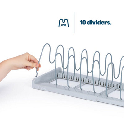 LIVIVO Extendable Pan Lid Holder Adjustable Kitchen Organiser in Grey - Image 5