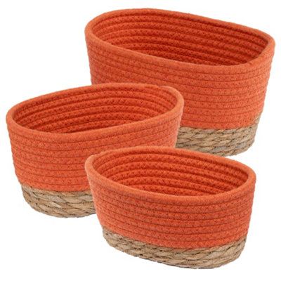 Livivo Tulla Seagrass Basket Set - Coral