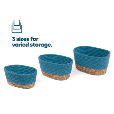 Livivo Tulla Seagrass Basket Set - Ocean