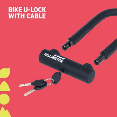 B&Q -  Bike U Lock With Cable For Bicycles & Scooters