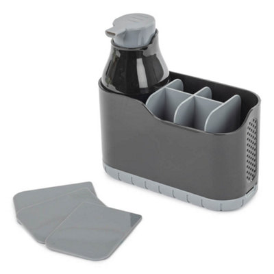 B&Q -  Black Sink Organiser With Soap Dispenser And Drain Tray