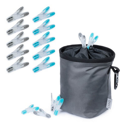 Livivo Unisex Grey Waterproof Peg Bag W/ 50 Heavy Duty Pegs In - Image 5