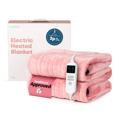 Livivo Electric Heated Fleece Over Blanket With Adjustable Digital Control & Safety TimerBlush from B&Q