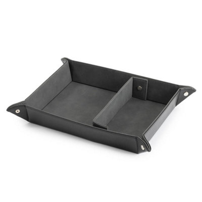 Livivo Leather Look Valet Organiser Black With Divider from B&Q