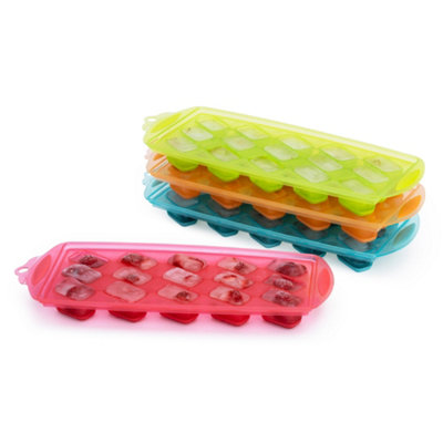 Fineway Silicone Ice Cube Trays Set Of 4 Easy Release Ice Cube Tray Stackable Freezer Trays Dishwasher Safe