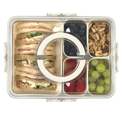 B&Q -  Airtight Lid Snack Storage Box With Removable Trays