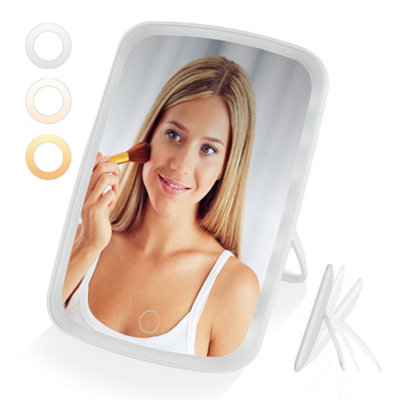Livivo Led Cosmetic Mirror Rechargeable 3 Lighting Modes Adjustable Foldable Makeup Mirror Usb C from B&Q