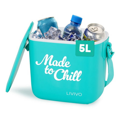Livivo Cool Box 5L Turquoise Lightweight Portable Cooler With Foam Insulation Carrying Strap For Picnic Travel from B&Q