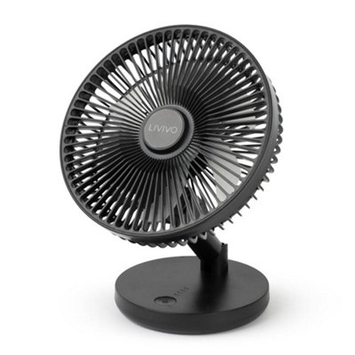 Livivo 8 Inch Rechargeable Usb Desk Fan Portable Cordless 3 Speed Black from B&Q