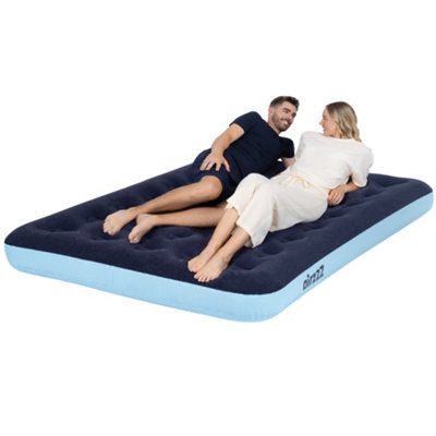 Airzz Airzzz Inflatable Double Flocked Air Bed For Camping, Outdoor & Indoor Mattress
