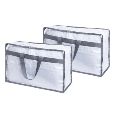B&Q -  Clear Pvc Storage Bags Set Of 2 Xl
