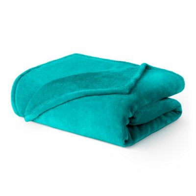 Livivo Single Fleece Blanket In Ocean Blue Colour from B&Q