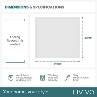 Livivo Luxury King Size Fleece Blanket With Velvet Finish  Ocean from B&Q