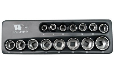 Welzh Werkzeug 3/8 Chrome Socket Set 15Pc Lok-Typ Works On 85% Rounded Nuts from B&Q