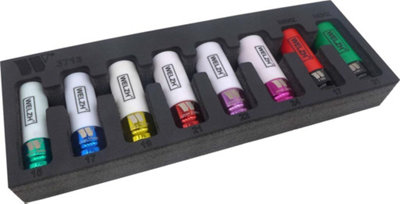 Welzh Werkzeug 8 Piece Protective Alloy Wheel Socket Assortment 3713-Ww from B&Q