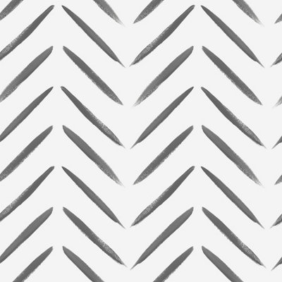 Holden Décor Abstract Chevron Brush Marks Black Paint Wallpaper Holden Decor from B&Q