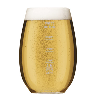 Craft Ale Taproom Pint Glass Unbreakable Tritan Ce Lined & Pint-To-Brim Pack Of 4 from B&Q