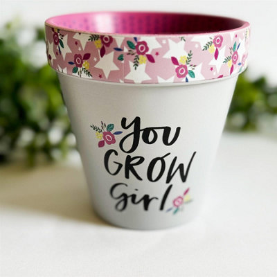 Love Plants Pot You Grow Girl Quote from B&Q