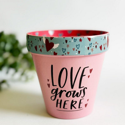 Love Plants Pot Love Grows Here from B&Q