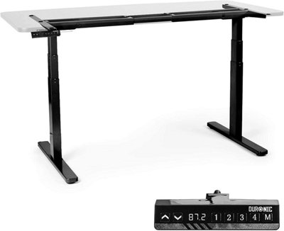 Duronic Tm23 Bk Sit Stand Desk Frame, Height Adjustable, Memory Function, Electric Dual Motor/3 Stage - Base Frame Only - Black