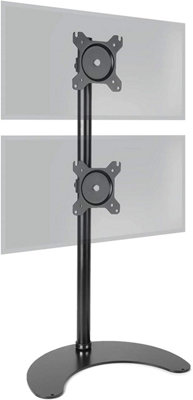 Duronic Dm15D2V2 2-Screen Monitor Freestanding Arm With Vesa BracketsAdjustable Height Tilt Swivel Rotation13-32Black from B&Q
