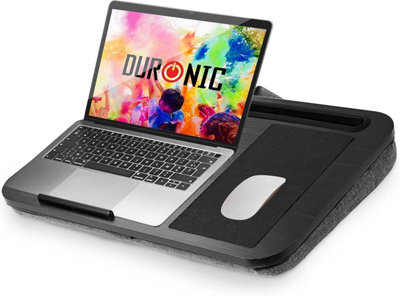 Duronic Laptop Tray With Cushion Dml422 Ergonomic Lap Desk With Handles Portable Laptop Stand For Home Office Work Bed Gaming from B&Q
