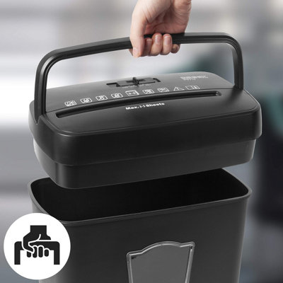 Duronic Ps712 Electric Paper Shredder, 5X A4 Sheets At A Time, Cross Cut, 12 Litre Bin, 200W Power, Thermal Overload Protection