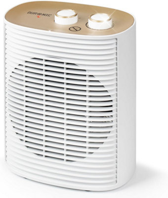 Duronic Hv32 We Electric Fan Heater 2In1 Portable Heater Fan 2Kw Adjustable Thermostat And Safety Features For Home Office White from B&Q