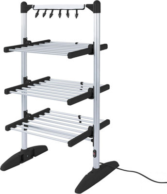 Duronic Ca30 Bk Electric Clothes Airer 3 Tier Heated Indoor Drying Rack With Wash Pegs 300W Foldable Garment Dryer Stand For Home from B&Q