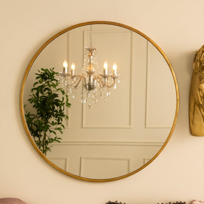 Melody Maison Large Round Gold Framed Wall Mirror 80Cm X 80Cm from B&Q