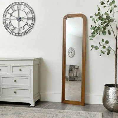 Melody Maison Tall Arched Wooden Stepped Frame Leaner Mirror 160Cm X 42Cm from B&Q