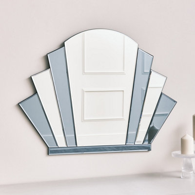 Melody Maison Grey Glass Art Deco Arch Fan Wall Mirror 80Cm X 60Cm from B&Q