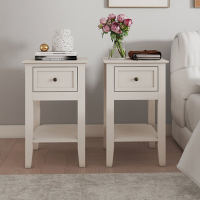 Melody Maison Pair Of One Drawer Bedside TablesRowley Pale Cream Range from B&Q